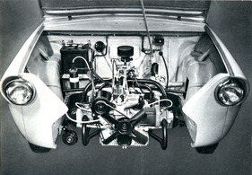 DAF 600 (1959) - Blick auf den Viertakt-Boxermotor