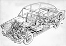 DAF 600 (1959) - die Durchsichtszeichnung legt die Technik offen