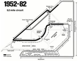 Das Streckenlayout von Sebring von 1952 bis 1982 (12 Stunden von Sebring 1952)