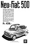 Fiat 500 (1957) - Lancierung zum Preis von 4250 Franken in der Schweiz