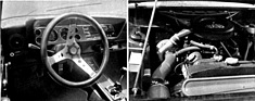 Ford Capri Turbo May (1971) - griffiges Lenkrad im Interieur, Turbogebläse im Motorraum