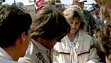 Ford Mustang (1986) - Bruce Jenner (USA) verteilt Unterschriften (12 Stunden von Sebring 1986)