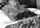 Howmet TX (1968) - Schöne Detailaufnahme des Hecks des Turbinenrennfahrzeugs Howmet TX von Dick Thompson, Ed Lowther und Ray Heppenstall (12 Stunden von Sebring 1968)