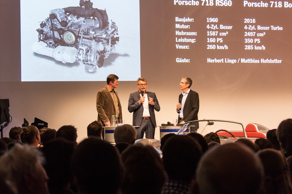 Impressionen der Porsche Soundnacht 2016 - Matthias Hofstetter präsentiert den 718er