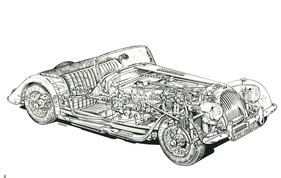 Morgan Plus 4 Super Sports (1967) - Schnittzeichnung