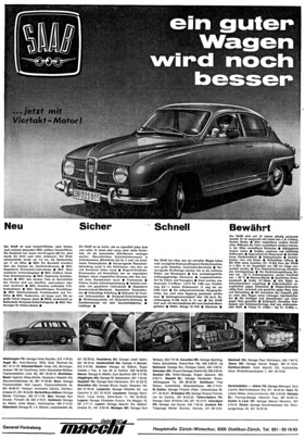 Saab 96 (1967) - Werbung in der Automobil Revue