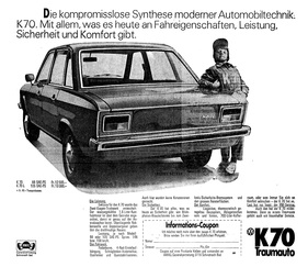 VW K 70 (1971) - Werbung in der Schweiz - Traumauto