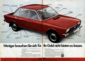 VW K 70 (1972) - Werbung in Deutschland - weniger brauchen Sie sich für Ihr Geld nicht bieten zu lassen
