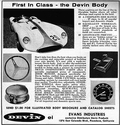 Vergessene Kunststoffautos aus den USA - Devin  (1958)