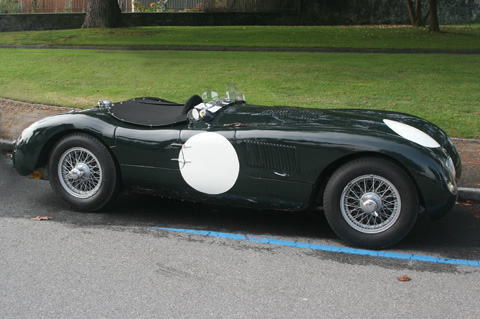 Jaguar C Type an einem Oldtimer Treffen in der Westschweiz im Jahre 2007