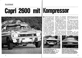 Capri 2600 mit Kompressor - Turbo May - Hobby 18/1972 - Seiten 22 und 23 Capri 2600 mit Kompressor - Turbo May - Hobby 18/1972 - Seiten 22 und 23