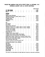 Morgan - Preisliste Heimmarkt und Export Morgan (1973, engl.) Morgan - Preisliste Heimmarkt und Export Morgan (1973, engl.)