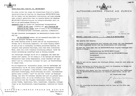 Presse Communiqué Franz AG - Messerschmitt am Genfer Autosalon 1956 Presse Communiqué Franz AG - Messerschmitt am Genfer Autosalon 1956