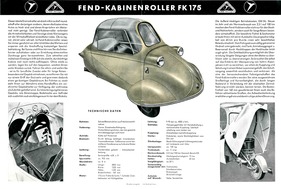 Prospekt Messerschmitt FK 175 von 1953 - Hinterseite Prospekt Messerschmitt FK 175 von 1953 - Hinterseite