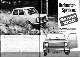 Testbericht: Heckmotor-Spätlese - Test Simca 1000 - Hobby 11 1961 - Seiten 92 und 93