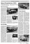 Testbericht: Salon-Probefahrten - Opel Commodore, Saab 99 EMS, Triumph Dolomite, Oldsmobile Cutless 4-4-2 (AR-Zeitung Nr. 14 / 1972 vom 23.Mrz.1972 - Seite 45)