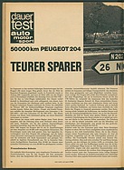 Testbericht: 50000km Dauertest - Peugeot 204 (auto motor und sport / Nr. 6 / 1969 - Seite 54)