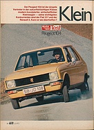 Testbericht: Kleinkunst - Test Peugeot 104 (auto motor und sport / Nr. 25 / 1972 - Seite 86)
