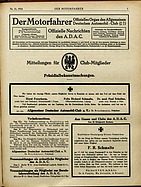 Seite 1 von ADAC Motorfahrer Nr. 31 / 1916 vom 29.07