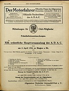 Seite 1 von ADAC Motorfahrer Nr. 14 / 1916 vom 01.04