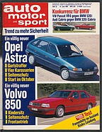 Seite  von Übersicht: auto motor und sport / Nr. 13 / 1991 - Titelseite