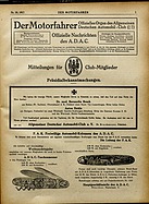 Seite 1 von ADAC Motorfahrer Nr. 50 / 1917 vom 15.12