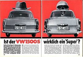 Testbericht: Ist der VW 1500 S wirklich ein Super? - Hobby 20/1963 - Seiten 100 und 101