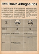 Testbericht: BraveAlltagsautos - Dauertestkalender: Audi und VW 1300 (auto motor und sport / Nr. 13 / 1966 - Seite 41)