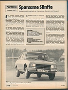 Testbericht: Sparsame Sänfte - Kurztest Peugeot 504 TI (auto motor und sport / Nr. 11 / 1977 - Seite 52)