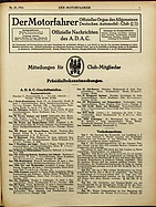 Seite 1 von ADAC Motorfahrer Nr. 24 / 1916 vom 10.06