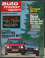 Seite  von Übersicht: auto motor und sport / Nr. 12 / 1985 - Titelseite
