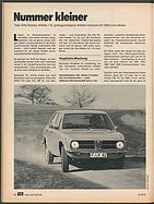Testbericht: Nummer kleiner - Test Alfa Romeo Alfetta 1.6 (auto motor und sport / Nr. 10 / 1975 - Seite 54)