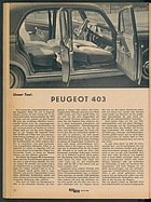 Testbericht: Unser Test - Peugeot 403 (auto motor und sport / Nr. 6 / 1958 - Seite 12)
