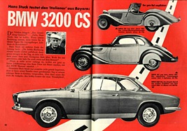 Testbericht: Hans Stuck testet den Italiener aus Bayern - BMW 3200 CS - Hobby 22/1962 - Seiten 32 und 33