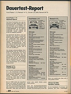 Testbericht: Dauertest-Report - Ford Fiesta 1.1S, Renault 14 TL, Citroen CX 2400, Renault 30 TS (auto motor und sport / Nr. 12 / 1977 - Seite 72)