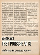 Testbericht: Massstab für exaktes Fahren - Test Porsche 911S (auto motor und sport / Nr. 19 / 1966 - Seite 24)