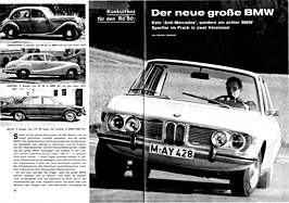Testbericht: Der neue grosse BMW 2500 - Hobby 21/1968 - Seiten 22 und 23
