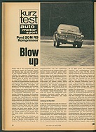 Testbericht: Blow Up - Ford 20M RS mit Kompressor (auto motor und sport / Nr. 9 / 1969 - Seite 68)