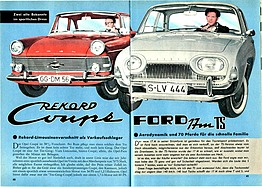 Testbericht: Opel Rekord Coupé gegen Ford 17 M TS - Hobby 2 1962 - Seite 40 und 41