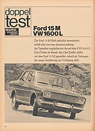 Testbericht: Doppeltest Ford 15M / VW 1600L (auto motor und sport / Nr. 18 / 1967 - Seite 18)