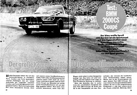 Testbericht: BMW 2000 CS - der Kompromiss - die Sportlimousine - Hobby 25/1965 - Seiten 32 und 33