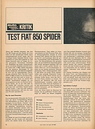 Testbericht: Test FIat 850 Spider (auto motor und sport / Nr. 20 / 1965 - Seite 32)