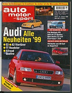 Seite  von Übersicht: auto motor und sport / Nr. 3 / 1999 - Titelseite
