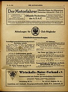 Seite 1 von ADAC Motorfahrer Nr. 33 / 1918 vom 17.08