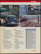Seite 5 von Übersicht: auto motor und sport / Nr. 21 / 2003 - Titelseite