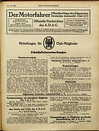 Seite 1 von ADAC Motorfahrer Nr. 32 / 1916 vom 05.08