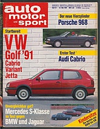 Seite  von Übersicht: auto motor und sport / Nr. 12 / 1991 - Titelseite