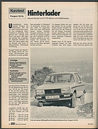 Testbericht: Hinterlader - Kurztest Peugeot 104 SL (auto motor und sport / Nr. 23 / 1976 - Seite 64)