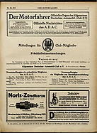 Seite 1 von ADAC Motorfahrer Nr. 20 / 1917 vom 19.05