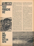 Testbericht: Das Brot und Butter-Auto - Test Porsche 912 (auto motor und sport / Nr. 16 / 1965 - Seite 16)